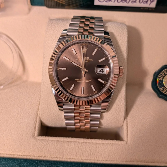 RELOJ RLX CARA CHOCOLATE BICOLOR