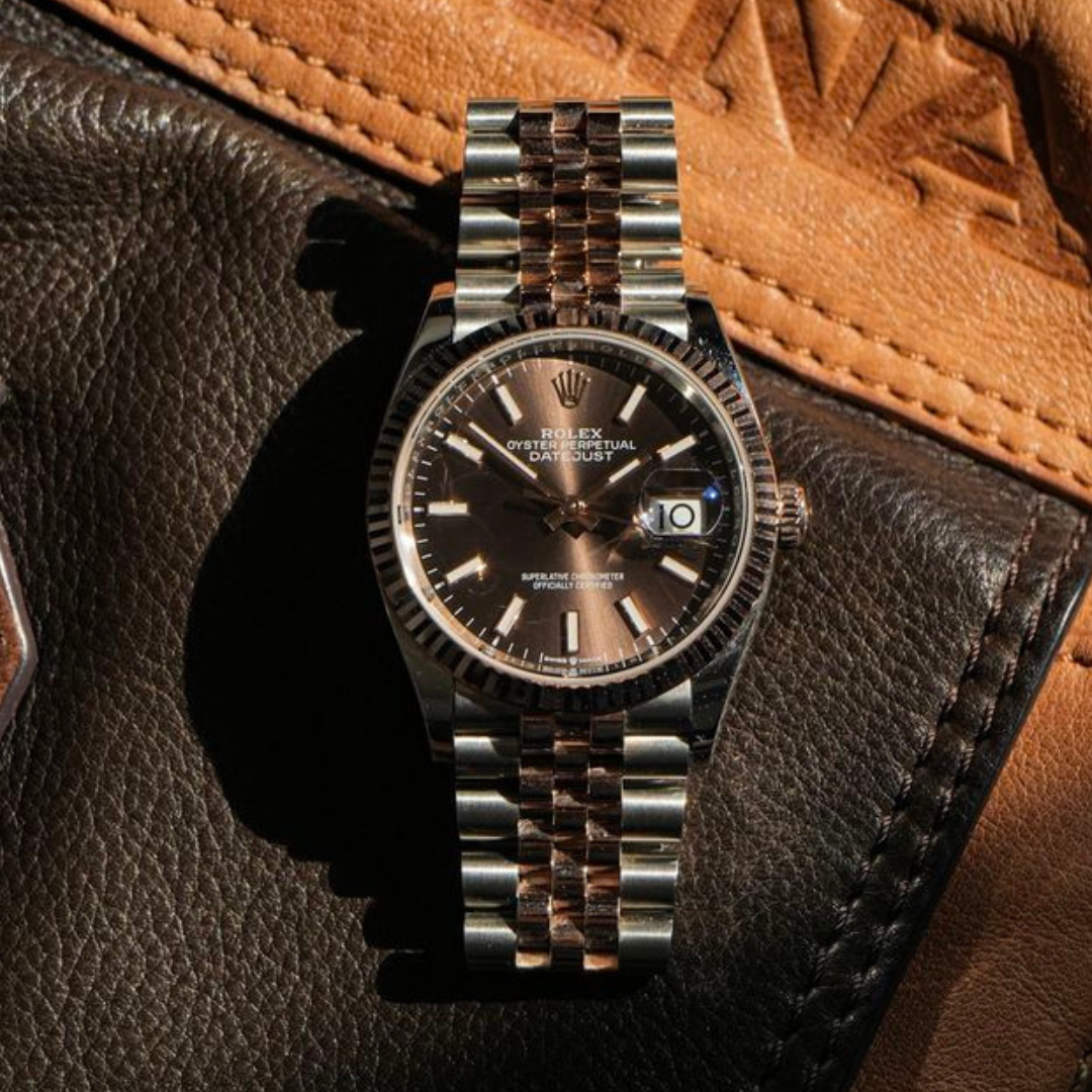 RELOJ RLX CARA CHOCOLATE BICOLOR